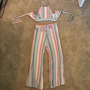 halter top two piece set